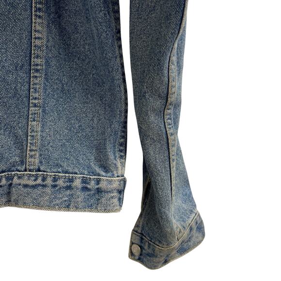 Embroidered Jean Jacket NYC Design Co 100% Cotton Small Vintage Y2K - Picture 5 of 10